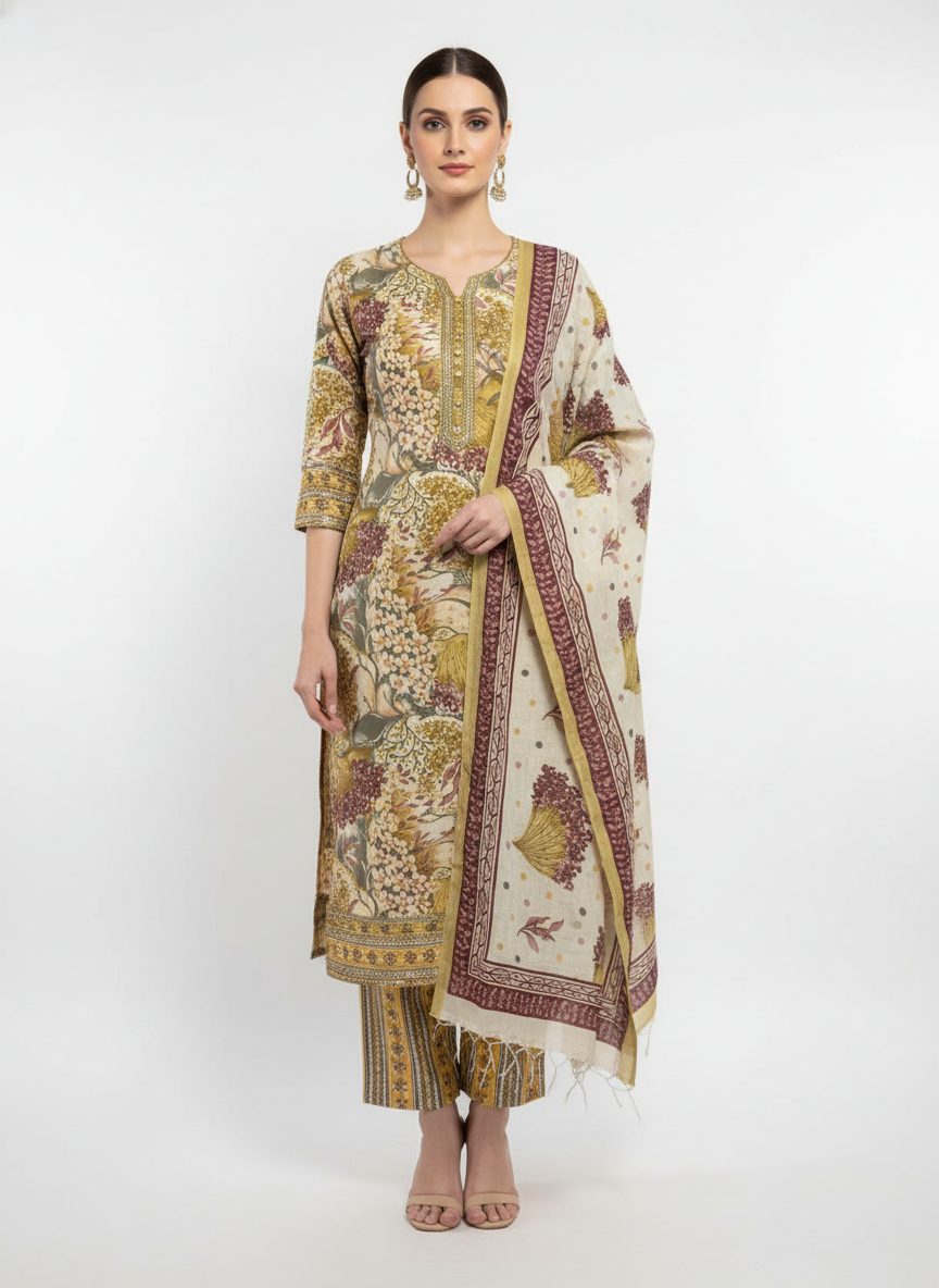 Floral Printed Suit Fabric