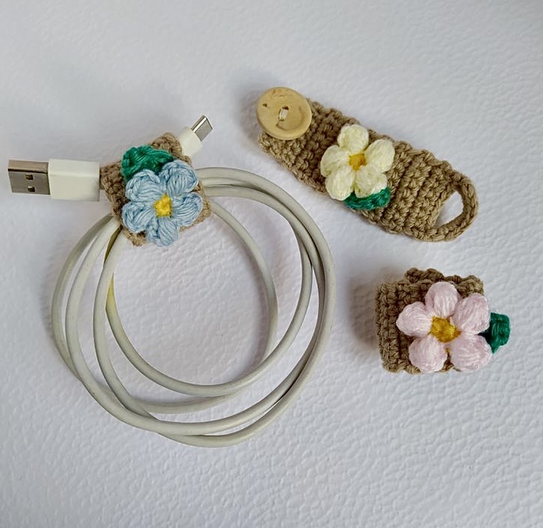 Handmade Crochet Cable Organizers