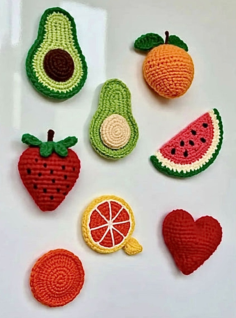 Crocheted Fridge Magnets set of 4