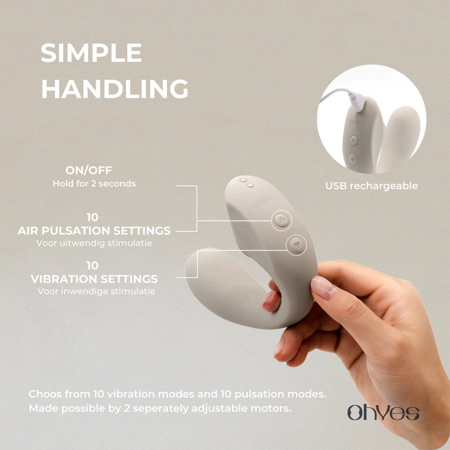 Dvigubas vibratorius - Ohyes Pulse