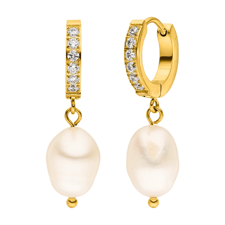 Paauksuoti auskarai su perlais