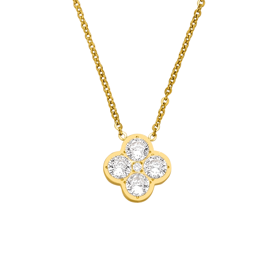 Kaklo papuošalas dengtas 18K auksu su cirkoniais