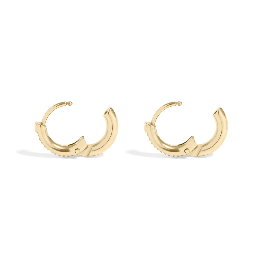 18K aukso PVD nerūdijančio plieno CZ mini hoop auskarai