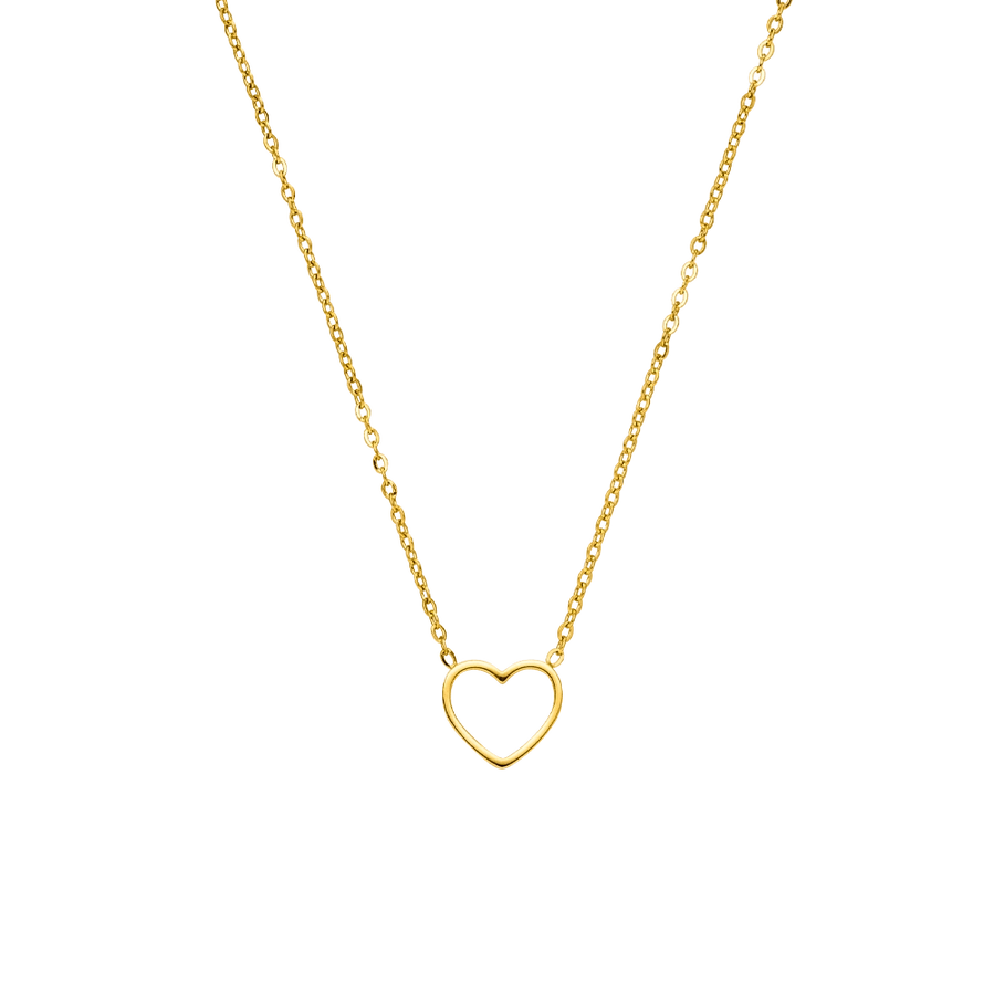 Paauksuota grandinėlė su širdelės formos pakabuku