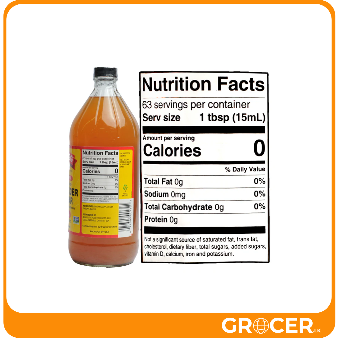 Bragg Organic Apple Cider Vinegar 946 ml