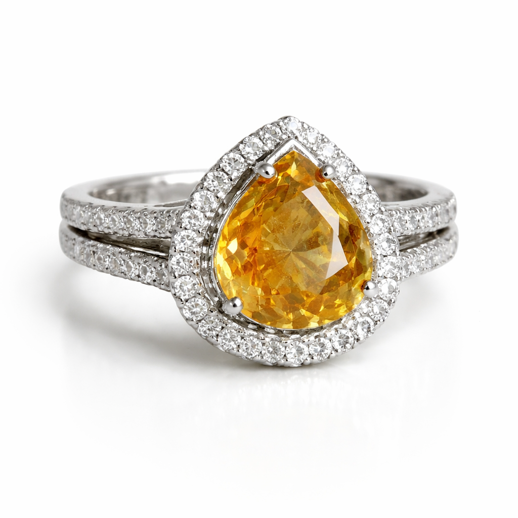 แหวนเพชรซาฟไฟร์เหลือง