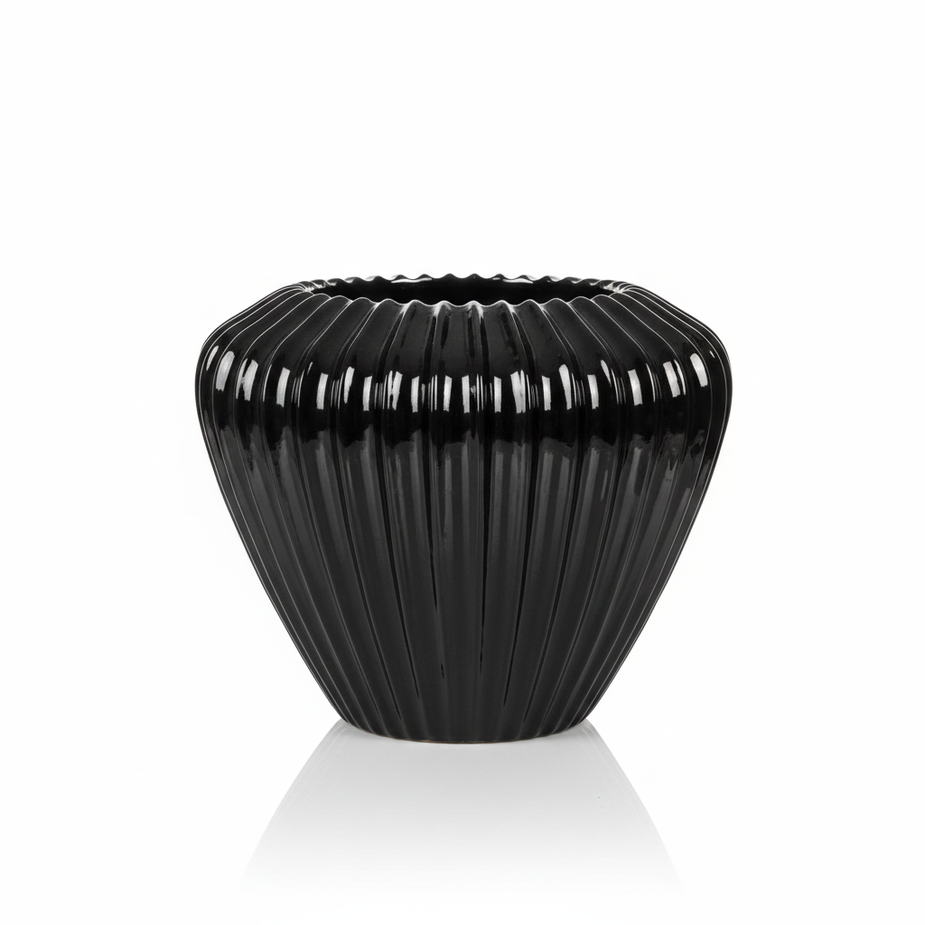 Siyah fibergılas Saksı