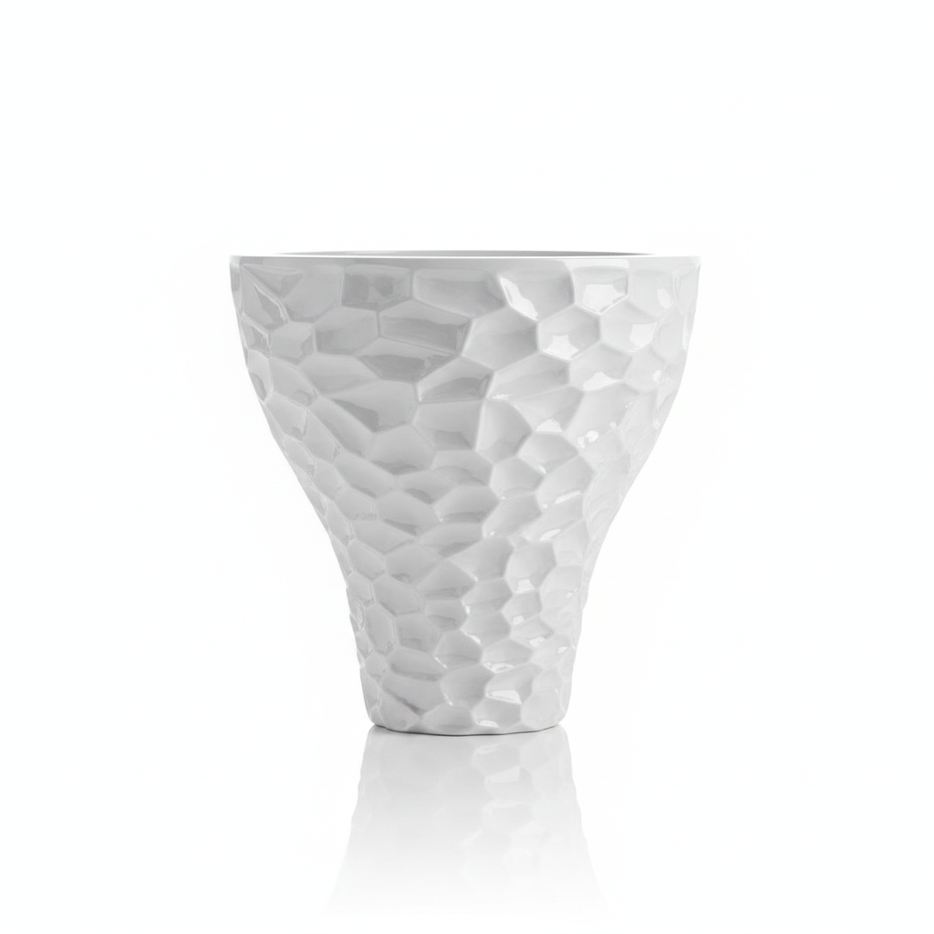 Beyaz Dekoratif Saksı 