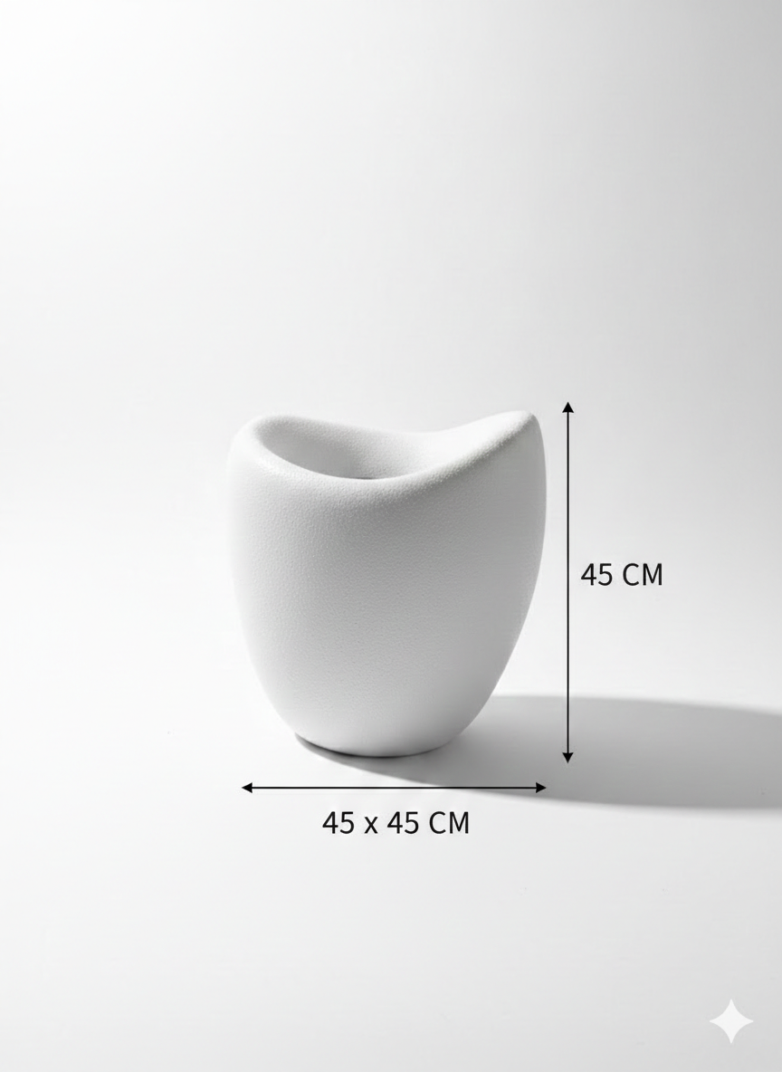 Modern Beyaz Seramik Saksı 45x45