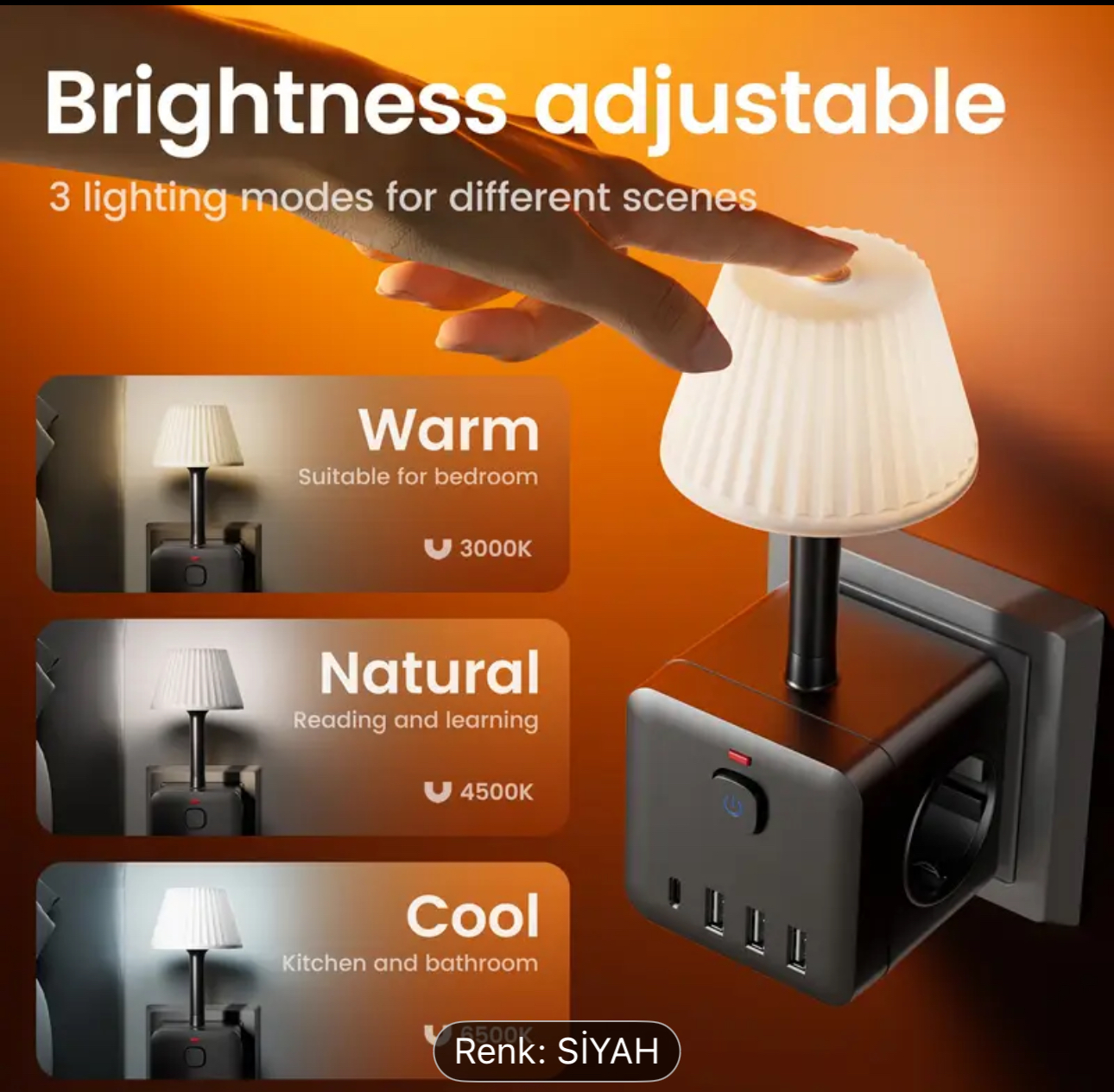 8-in-1 masa lambası priz