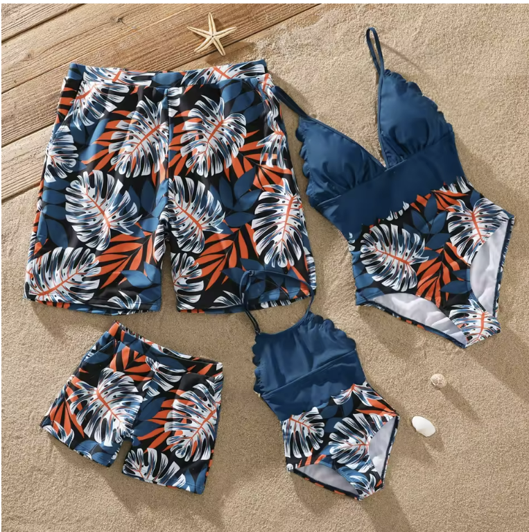 Family Matching Tropical Swimsuit Set