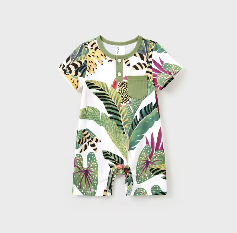 Tropical Print Baby Romper