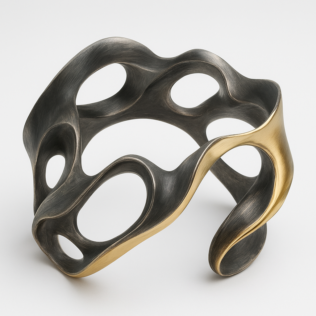 Modern Sculptural Metal Bracelet