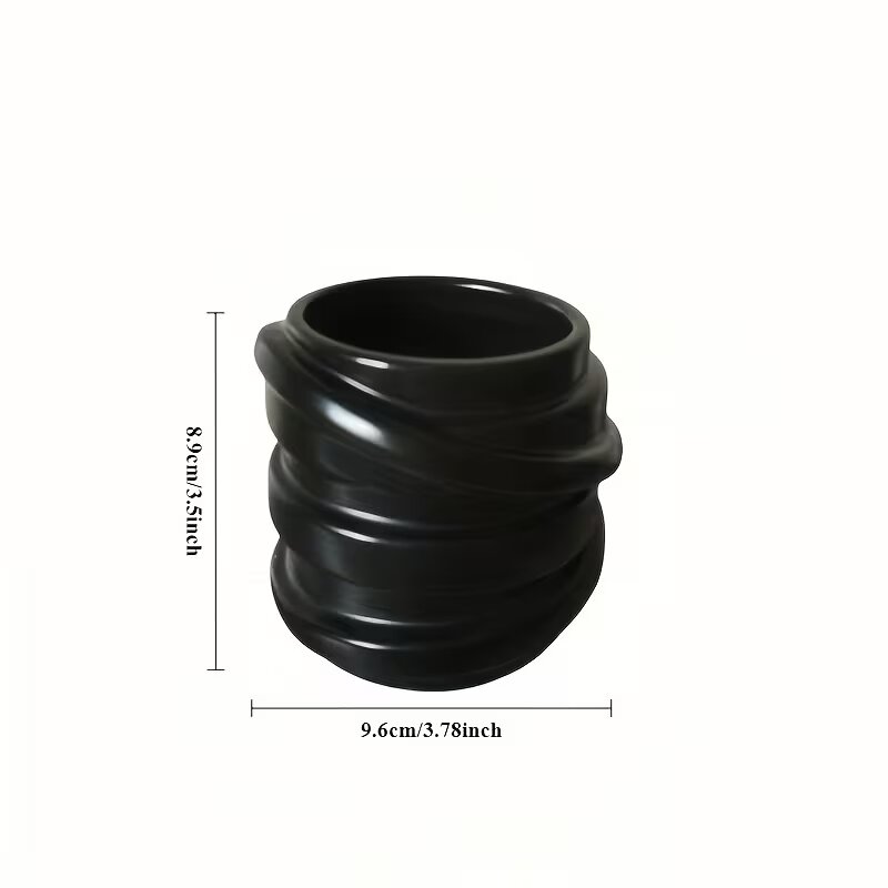 Nordic Style Black Ceramic Candle jar. 1piece