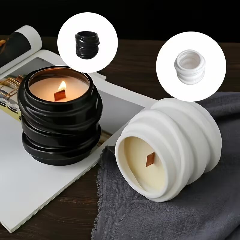 Nordic Style Black Ceramic Candle jar. 1piece