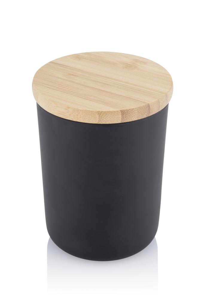 Matte Black Glass Candle Jar with Lid - 6oz/1pc