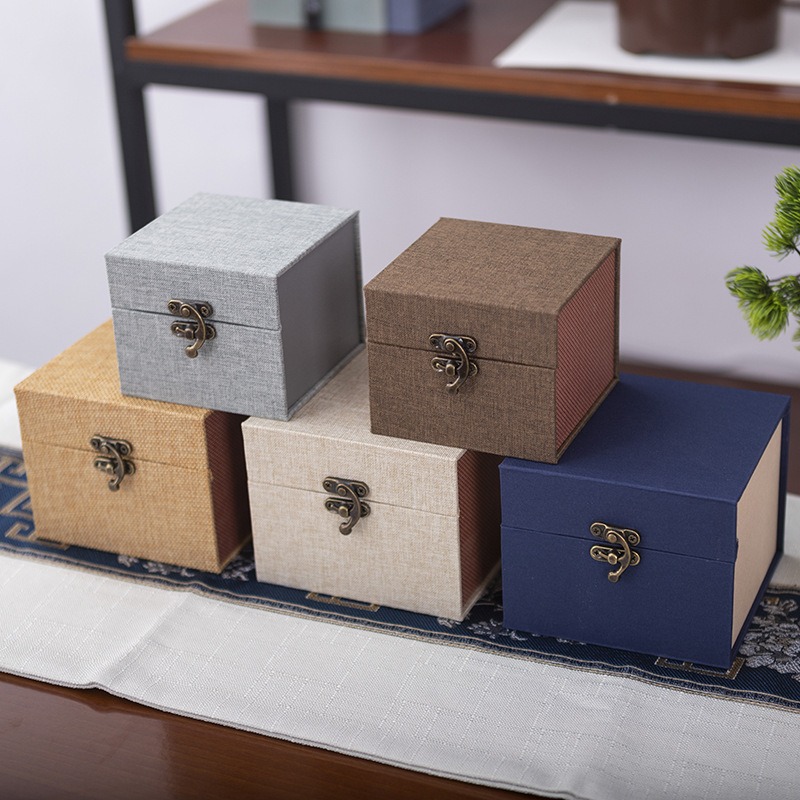 Retro Chinese Style Fine Linen Protective Packaging Box