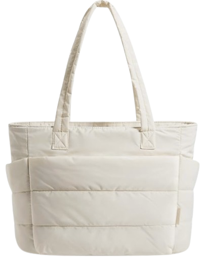 BAGSMART Tote Bag for Women, Lightweight Puffy Tote Bag with Compartments Shoulder Bag Handbag for Travel, Work, Gym