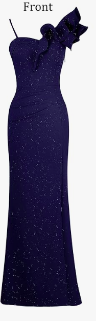 Shoulder Strap Ruched Formal Prom Wedding Maxi Dress V Neck Elegant Split Cocktail Evening Long Gown