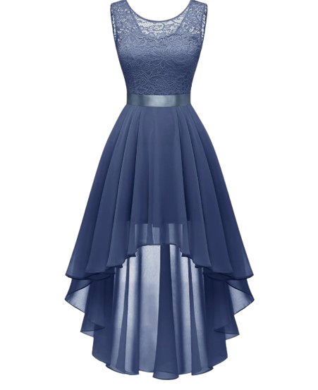 BeryLove Sequin Wedding Guest Formal Cocktail Dresses Prom Party Lace High Low Bridesmaid Elegant Dress