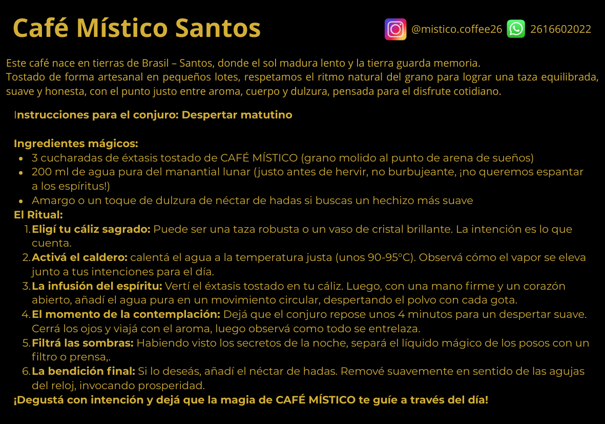 Café Místico estilo Santos-Brasil 500g