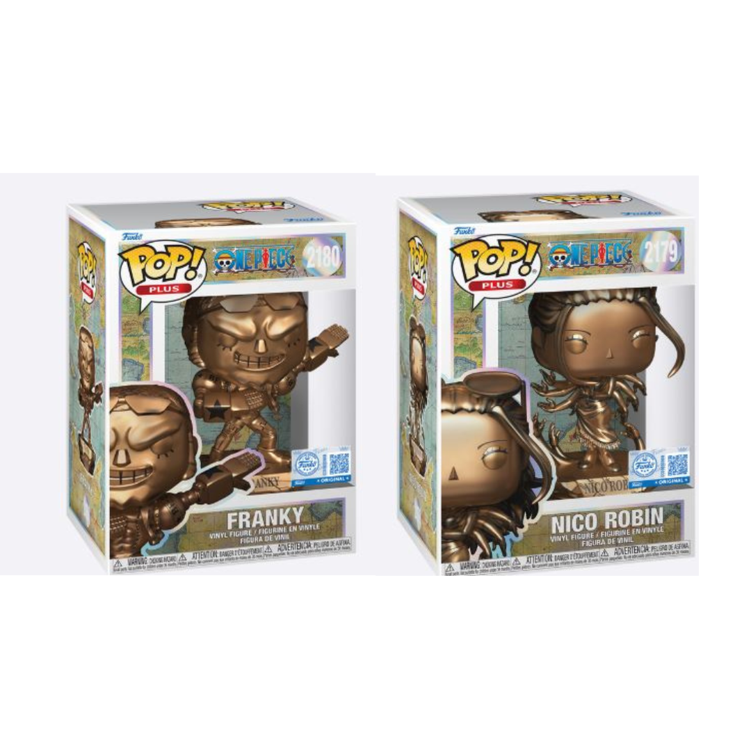 Pack Funkos Franky 2180 Bronce + Nico Robin 2179 Bronce Ediciones Especiales