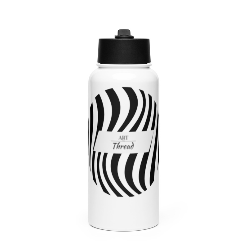 Stainless steel water bottle with a straw lid