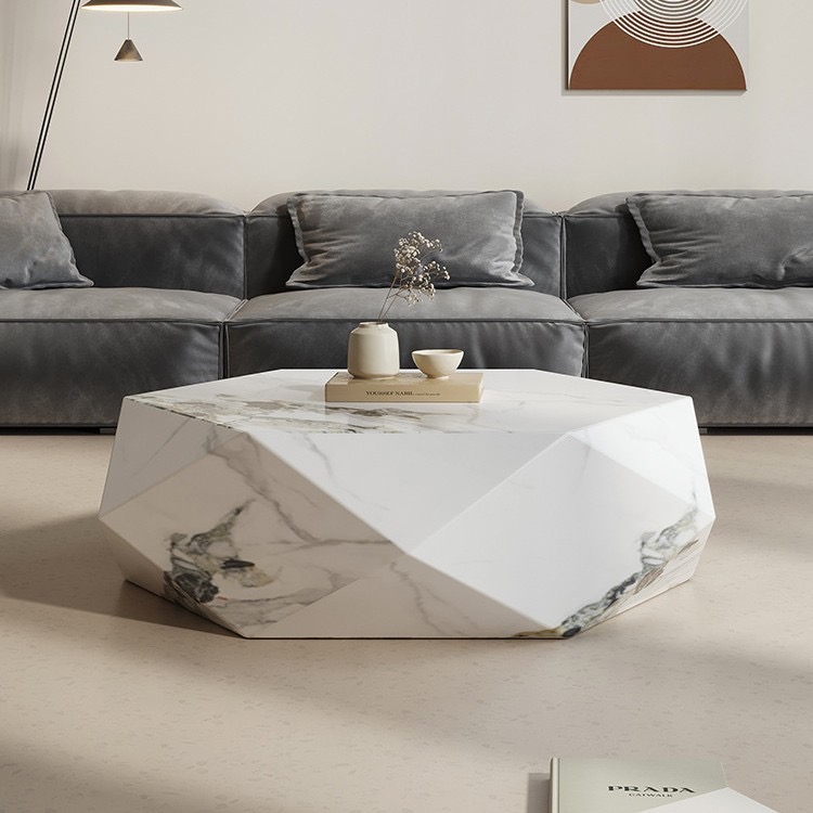 Table basse géométrique en marbre