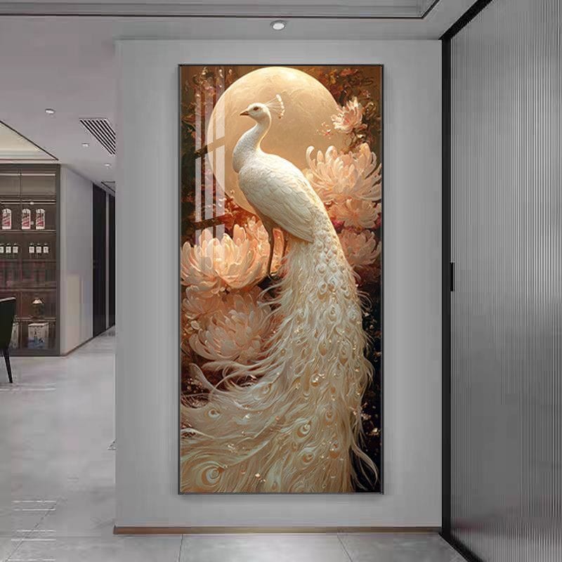 Tableau Art mural Paon Blanc