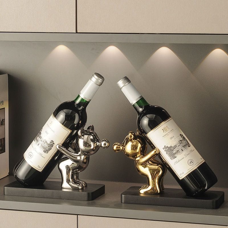 Porte-bouteilles décoratif en métal