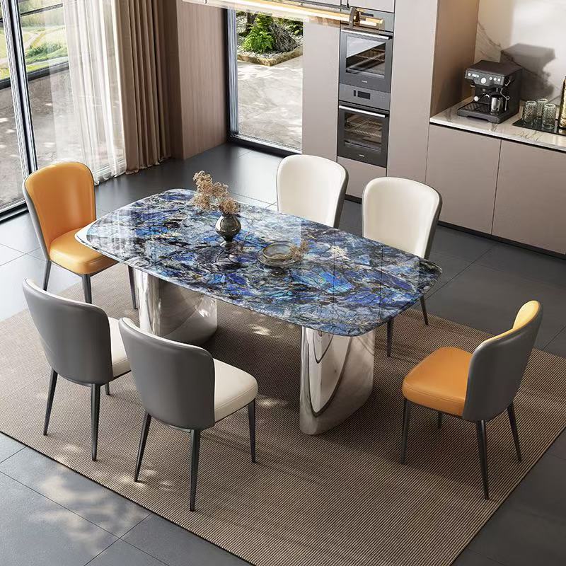 Table à manger en marbre bleu