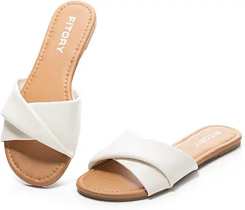 Women's White Slide Sandals