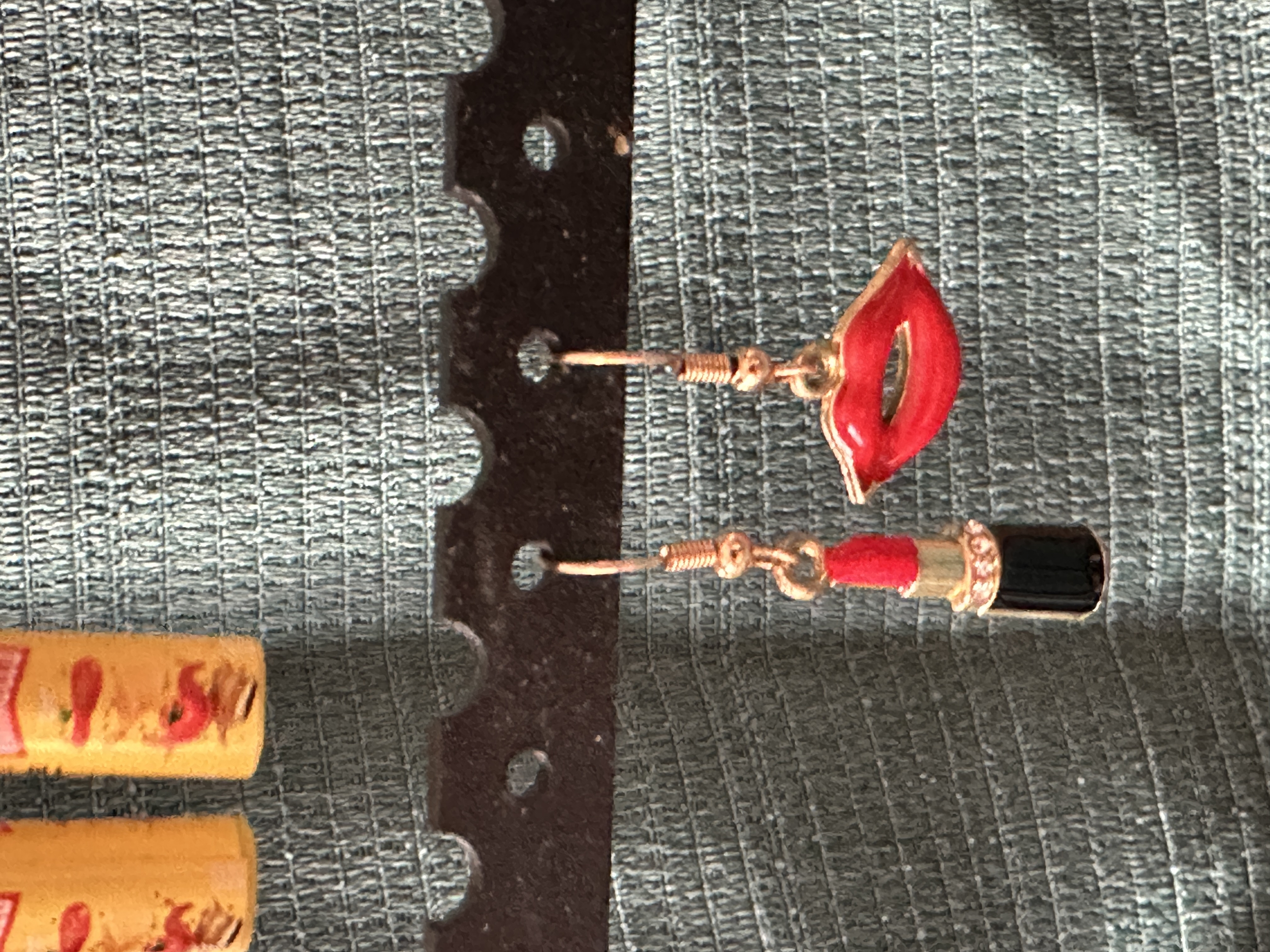 Lip & Lipstick Dangle Earrings