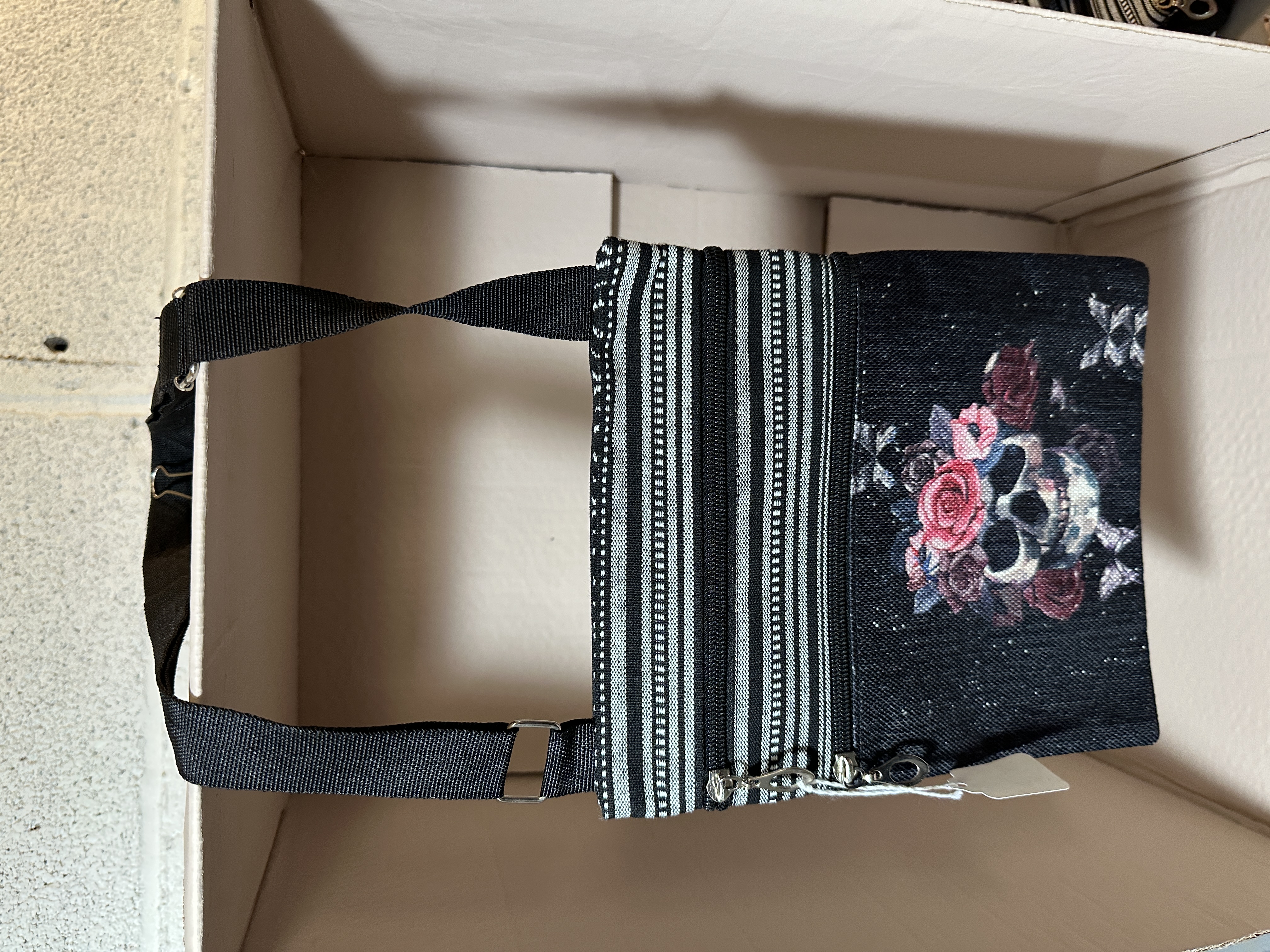 Floral Skull Crossbody Bag