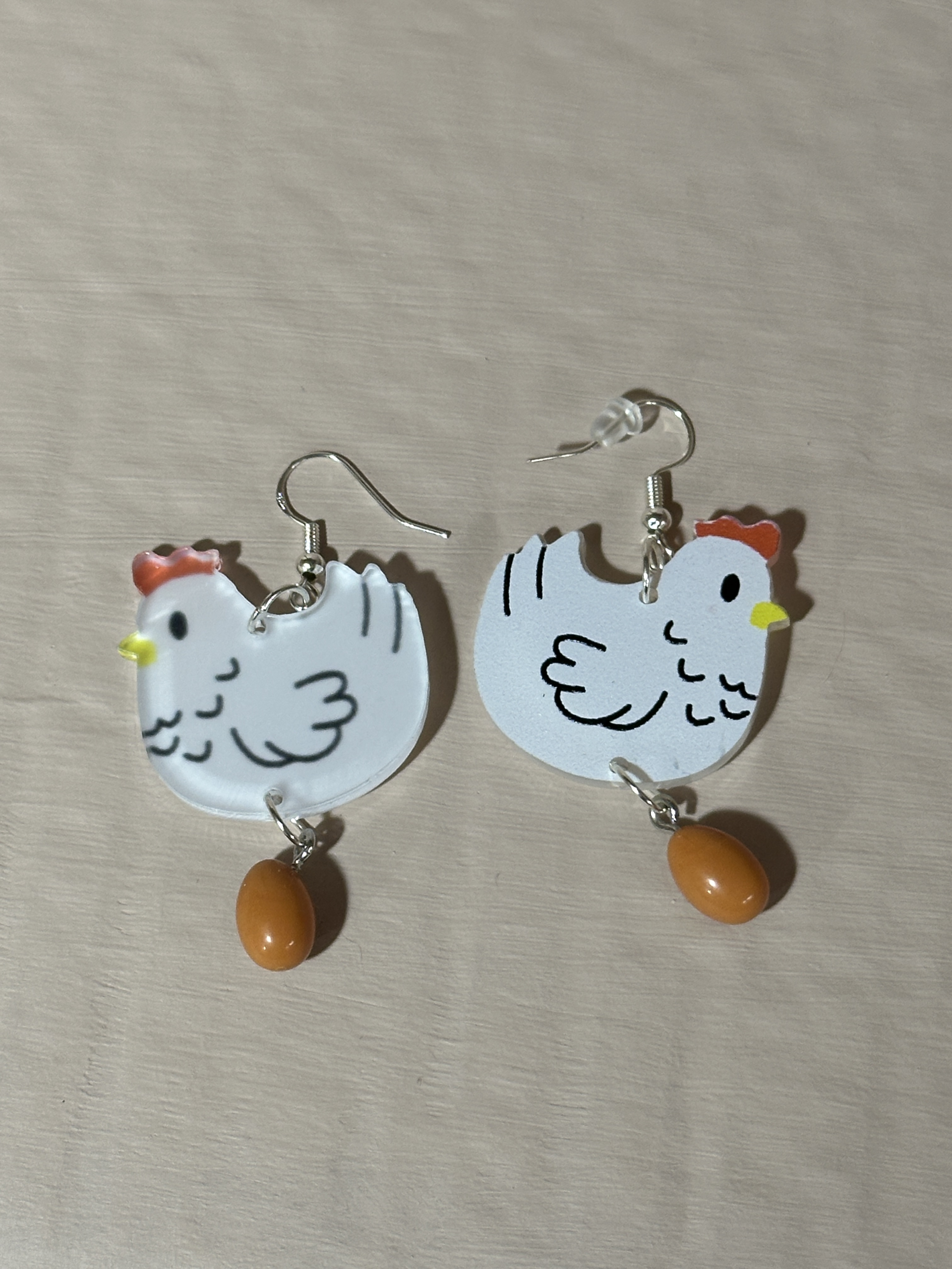 Chicken with egg Earrings