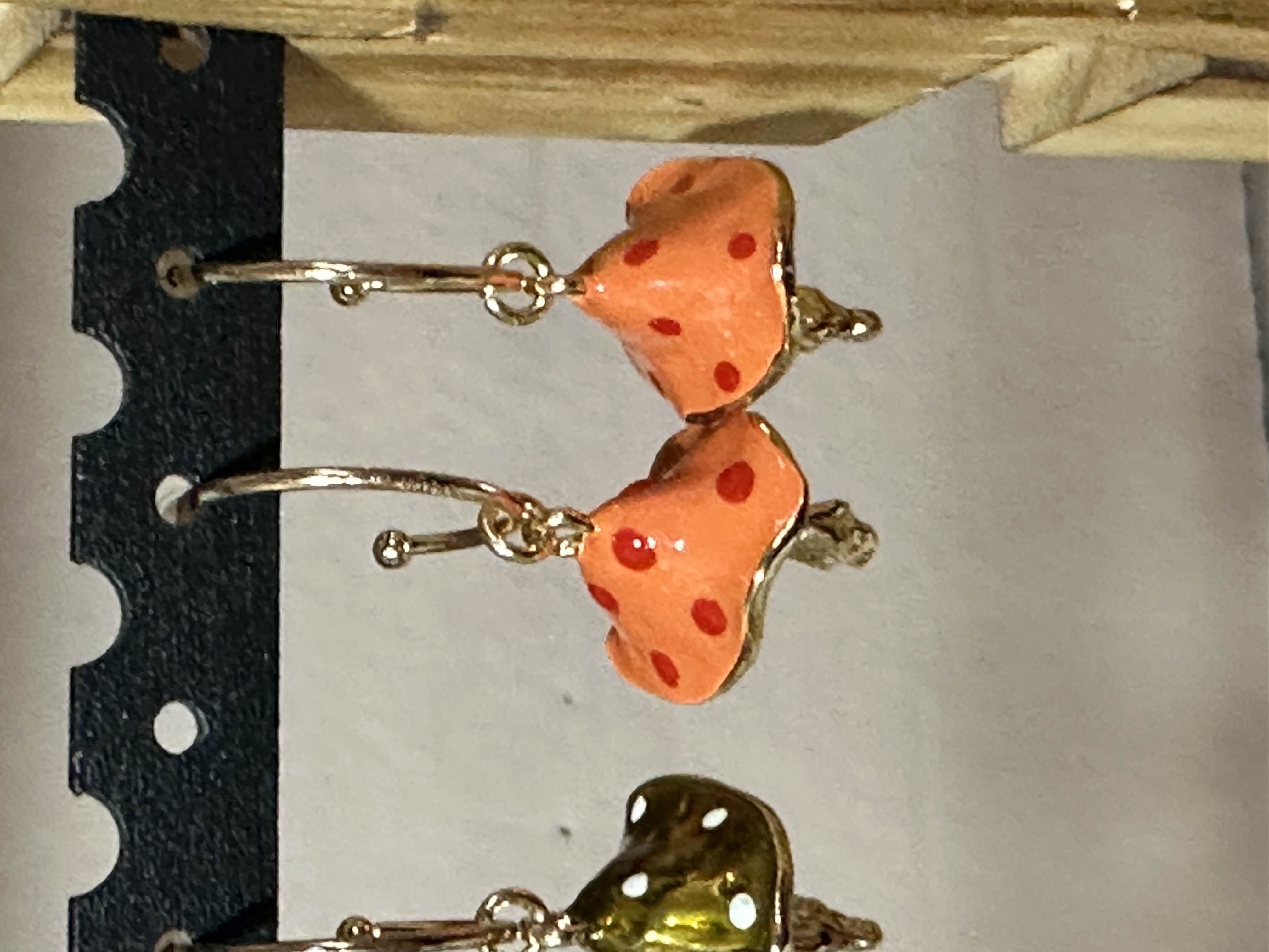 Orange Mushroom Earrings