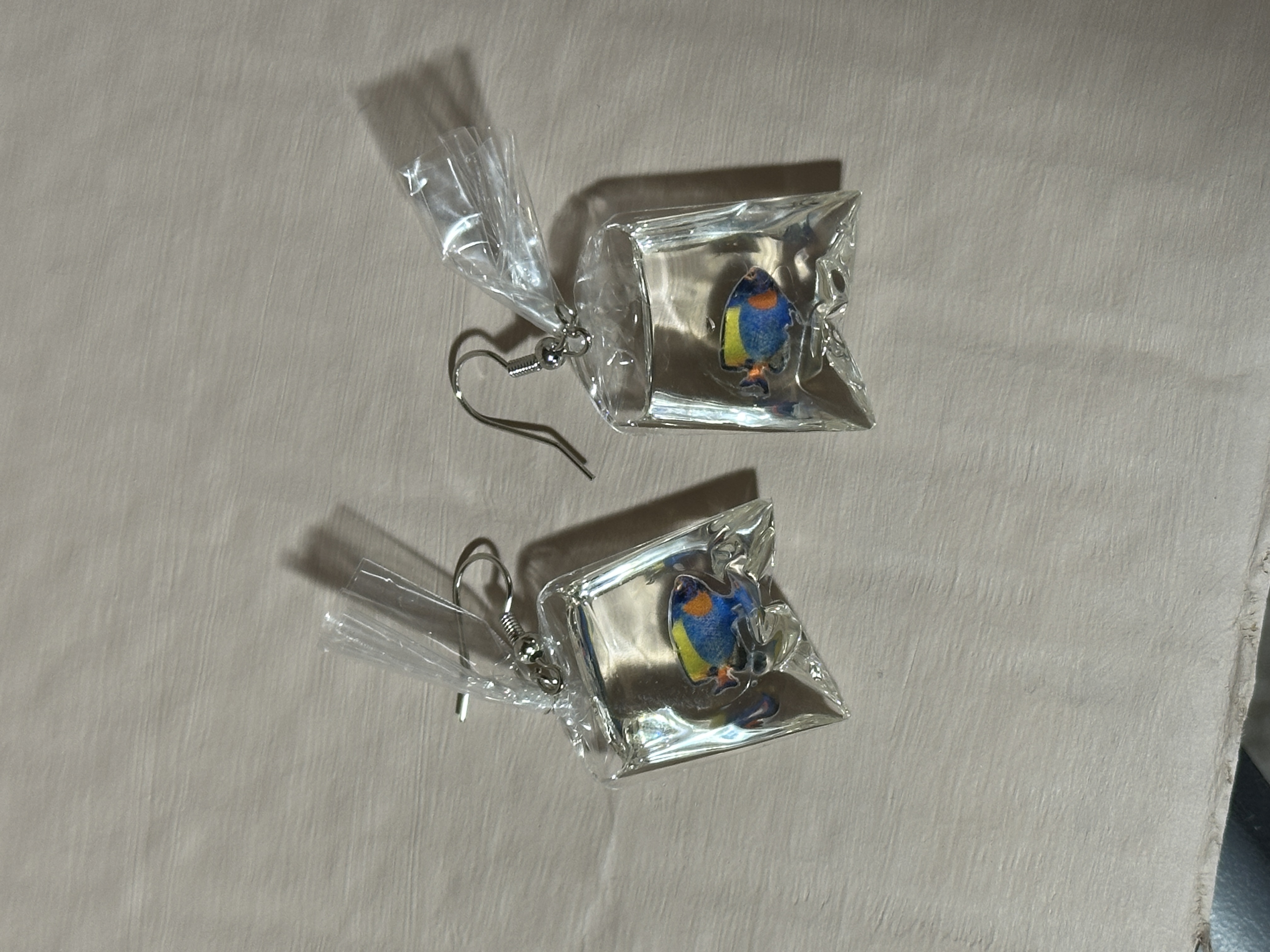 Parrot Fish in Bag Earrings