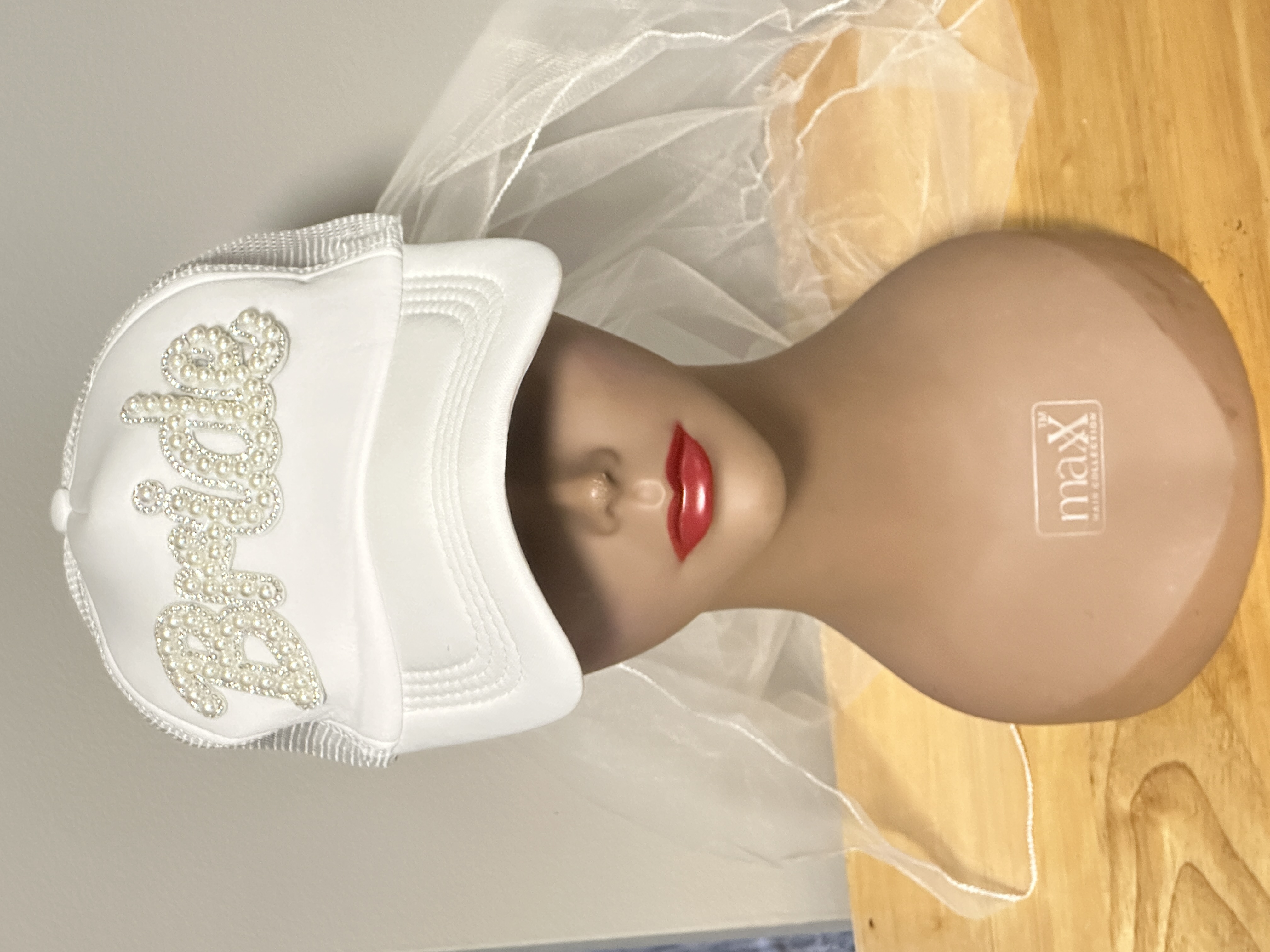 Bride Baseball Cap with Veil