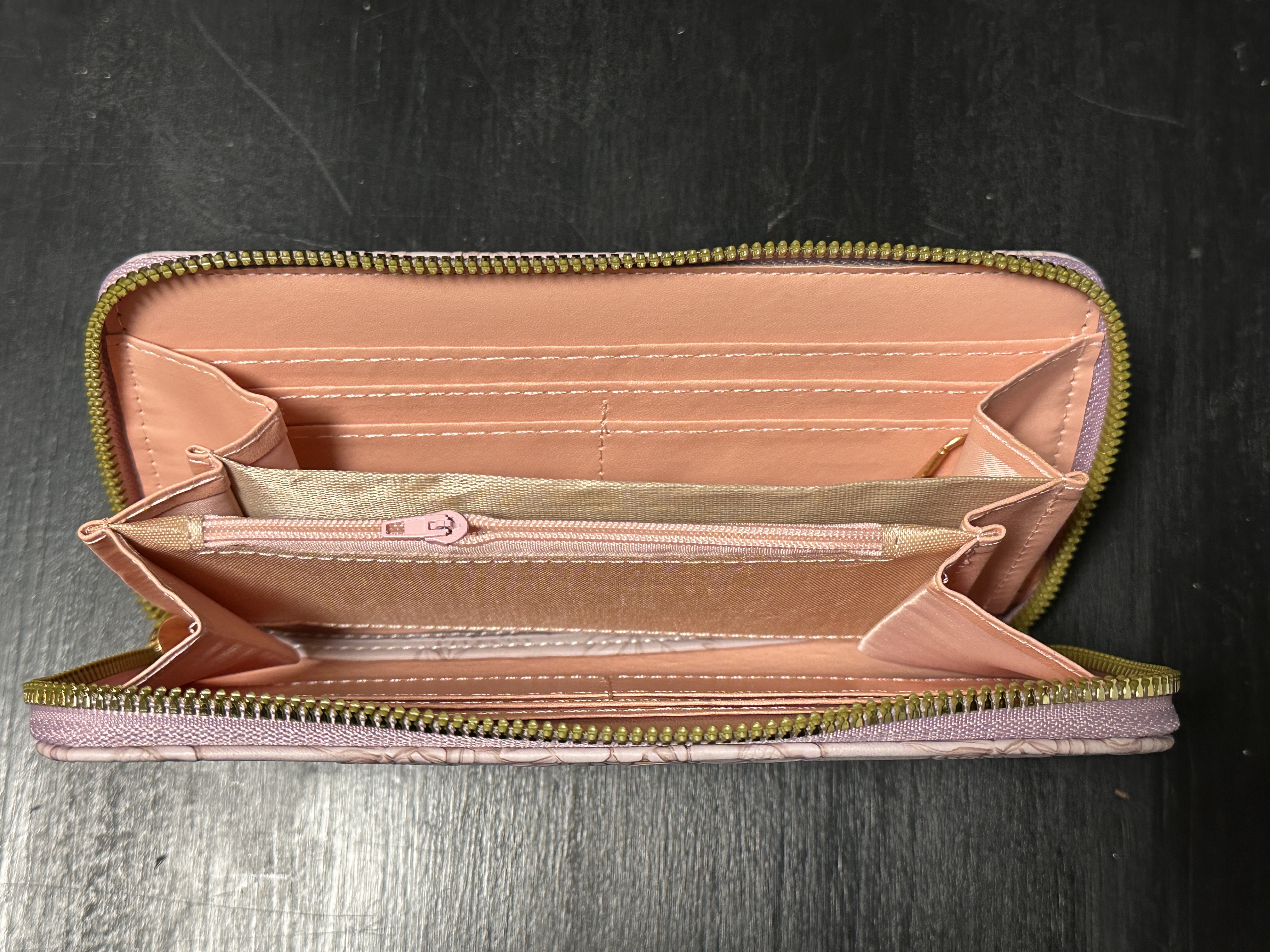 Floral Embossed Zip Wallet