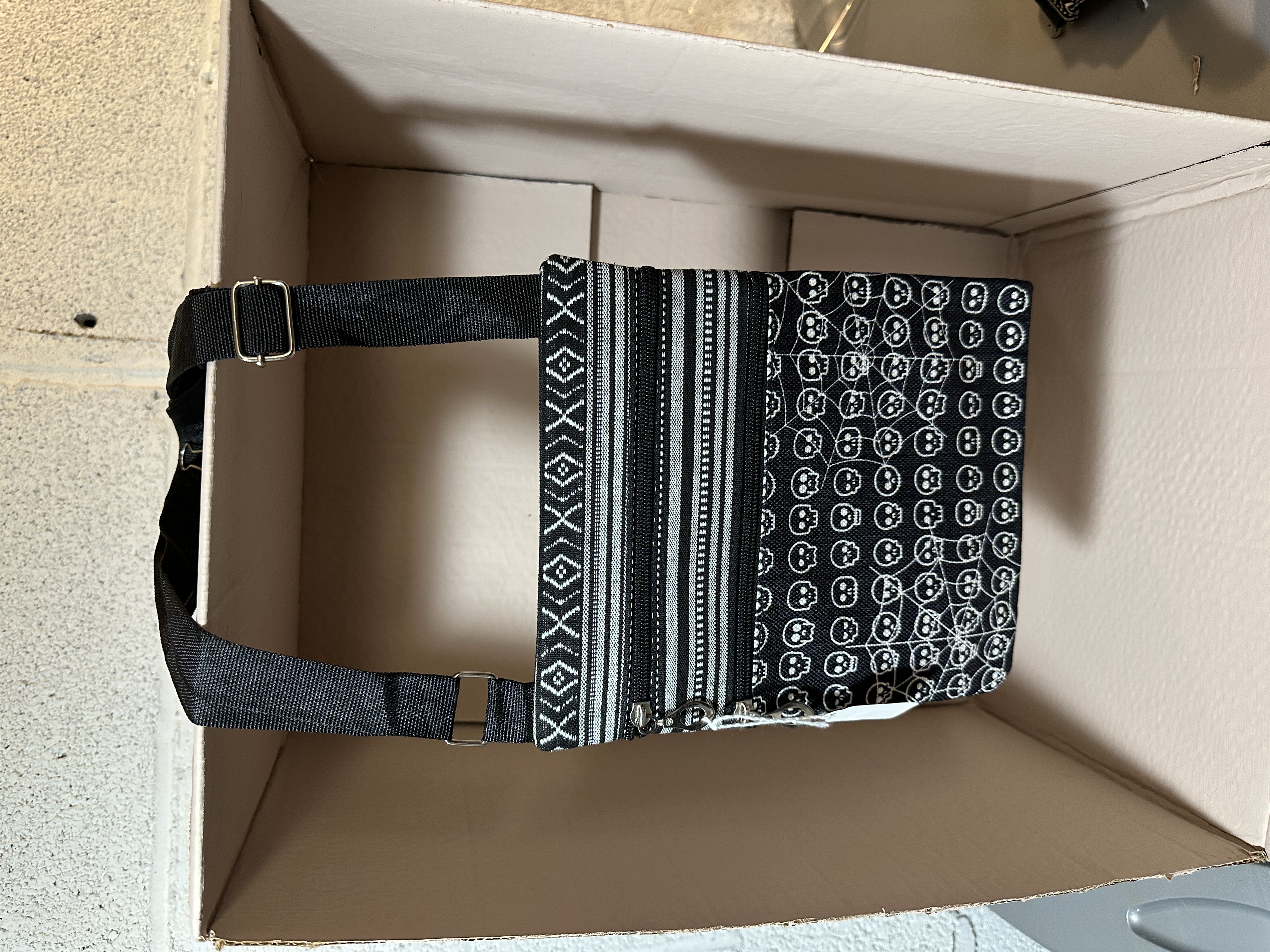 Skull Patterned Crossbody Bag