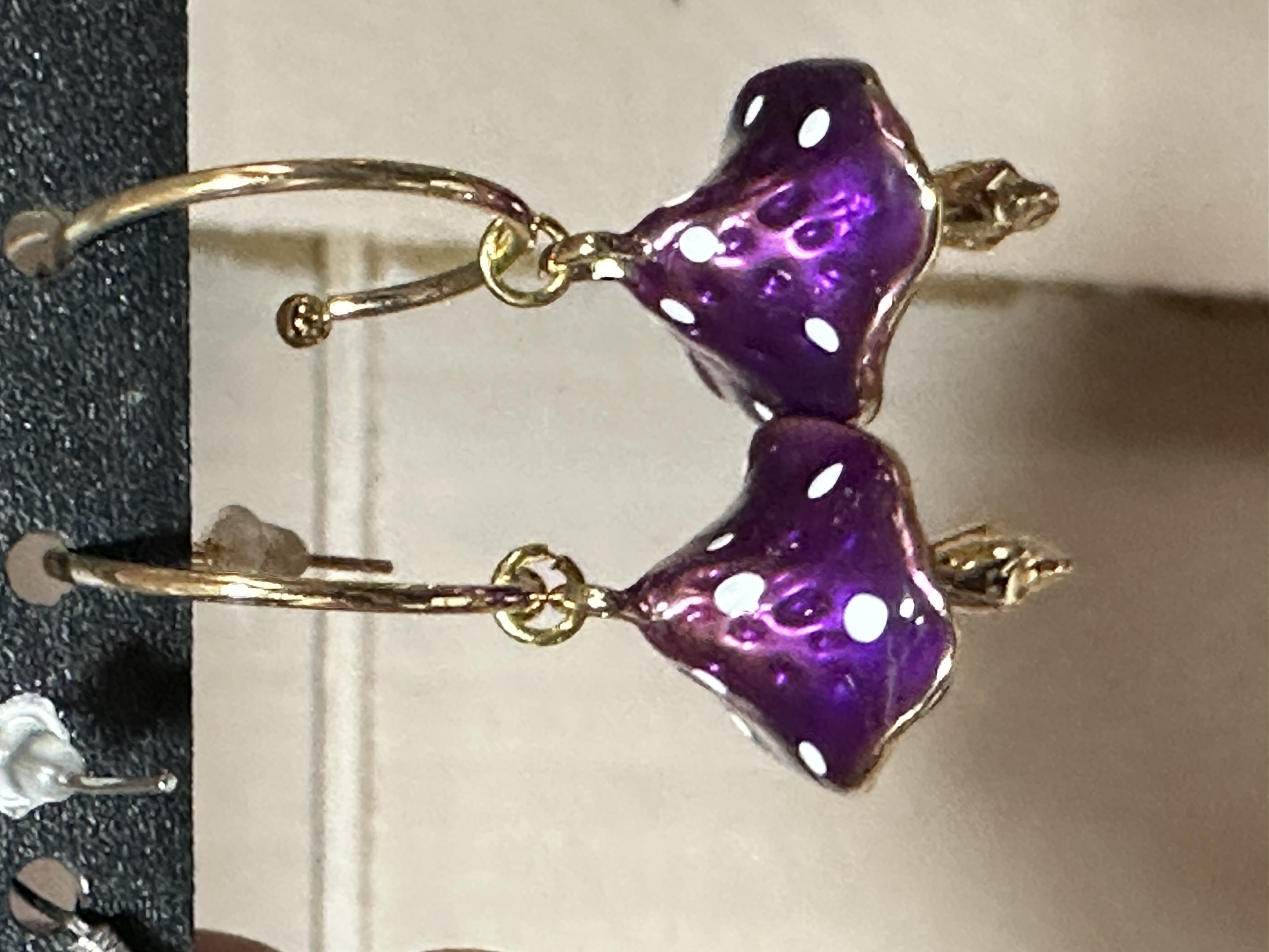 Purple Mushroom Earrings