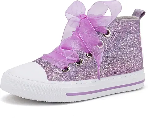 Sparkly Purple High-Top Sneaker
