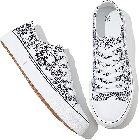 Floral Print Platform Sneakers