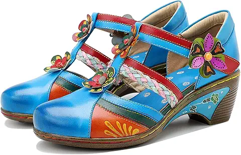 Hand-painted women's leather shoes