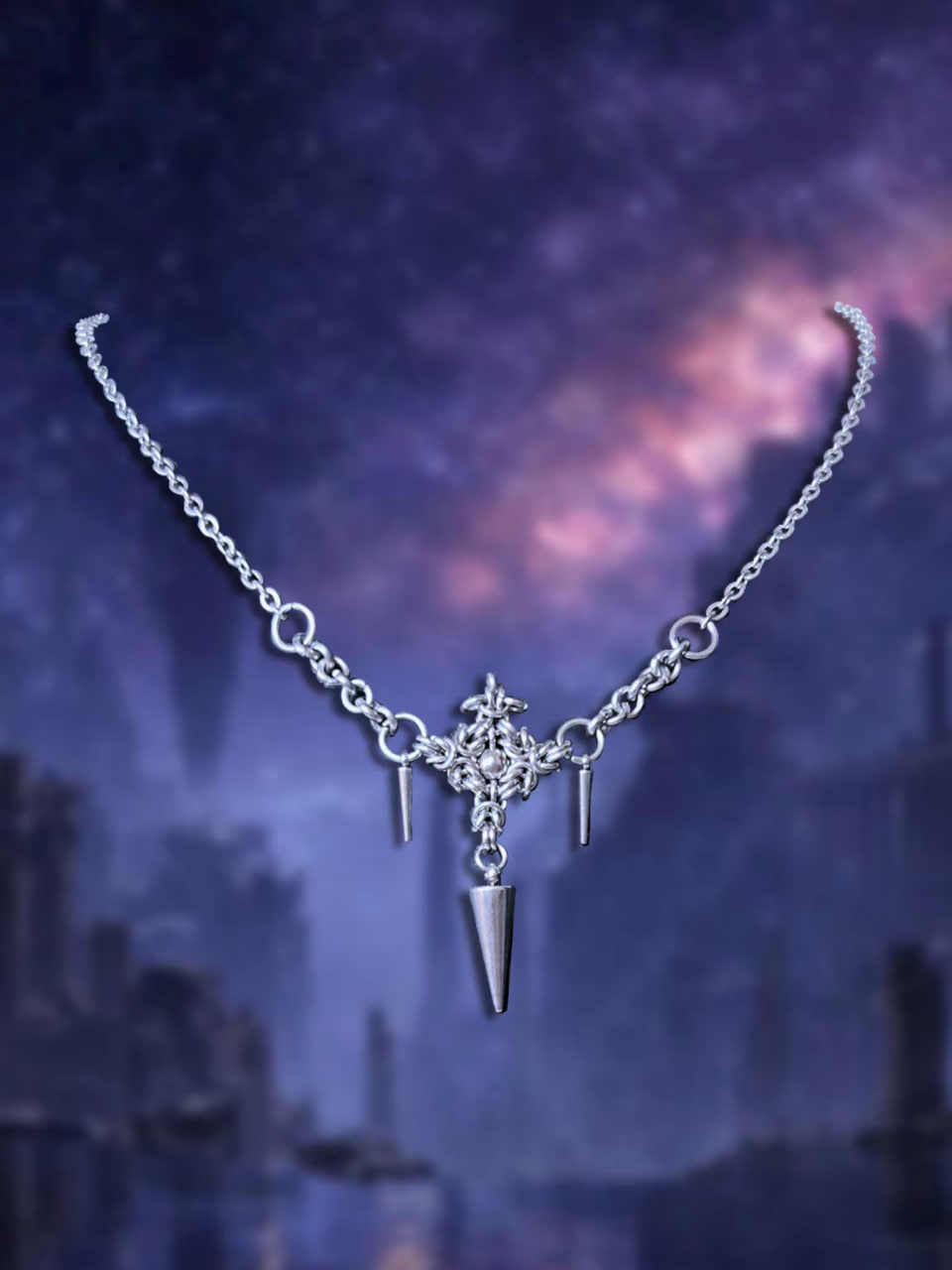 July Relics 02 - Collier ras-du-cou en cotte de mailles