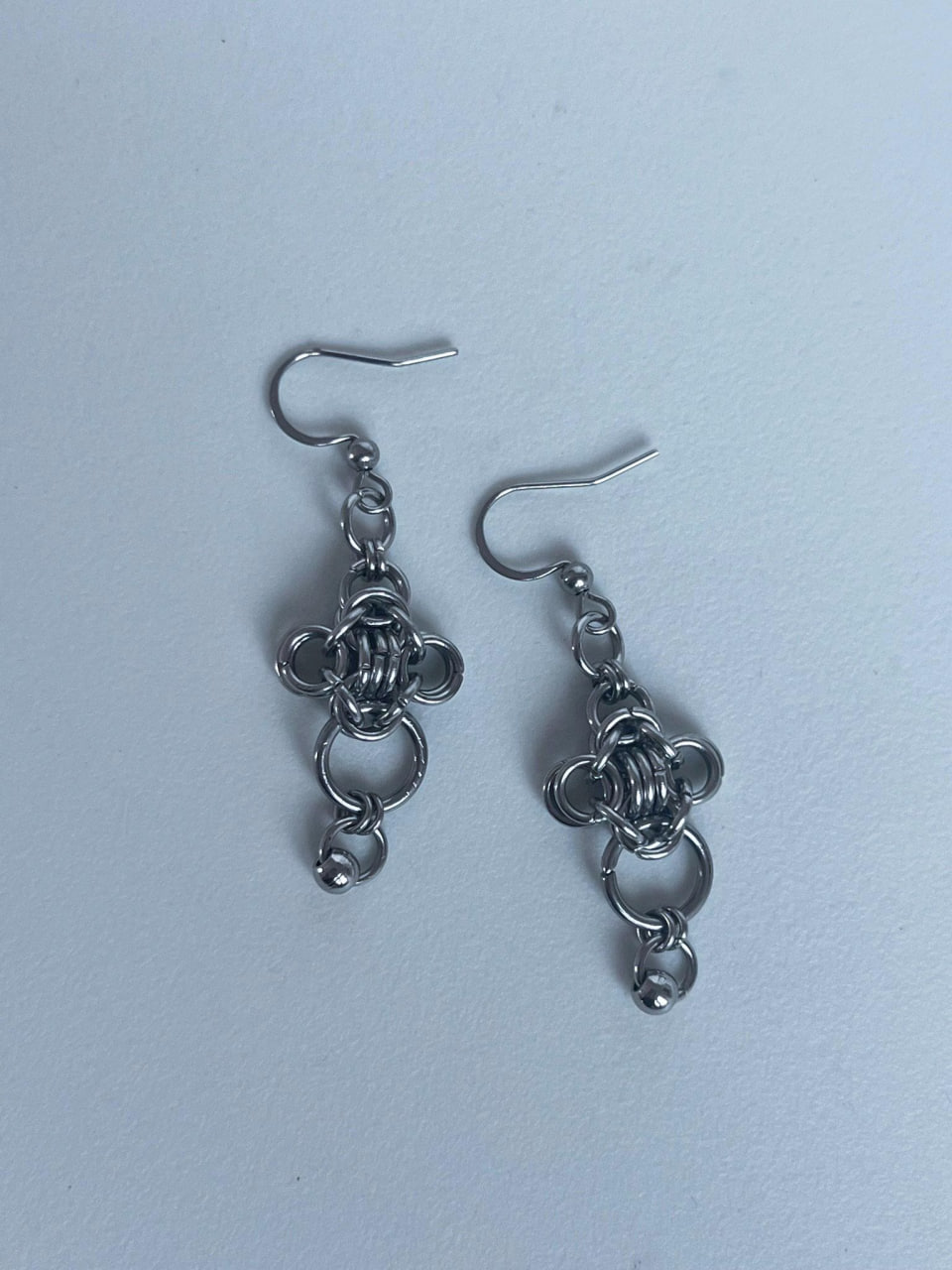 Boucles d'oreilles en cotte de maille - style alternatif et médiéval - Morgan