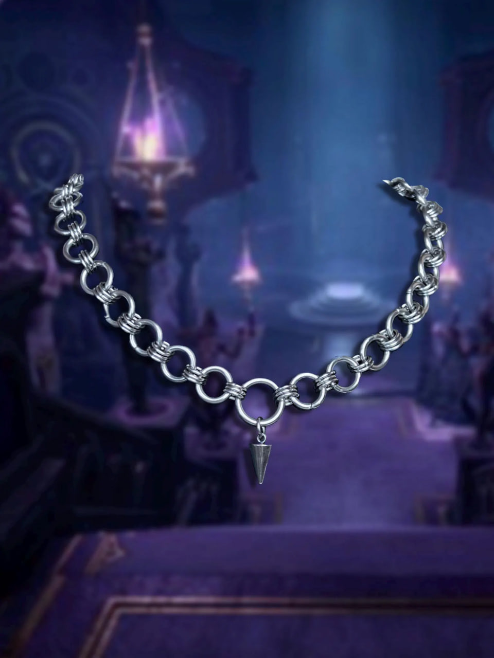 July Relics 04 - Collier ras-du-cou en cotte de mailles