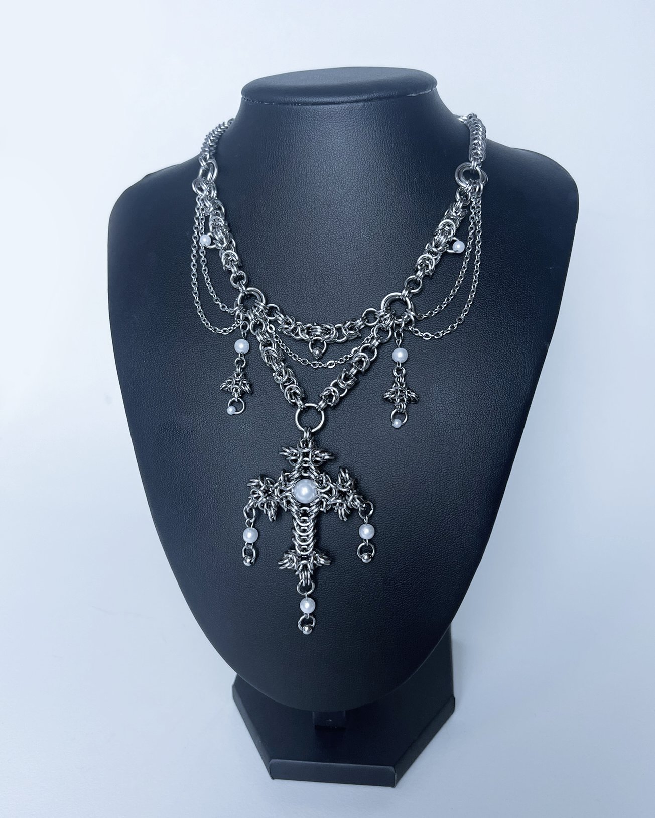Stainless steel chainmail necklace - MENEL 
