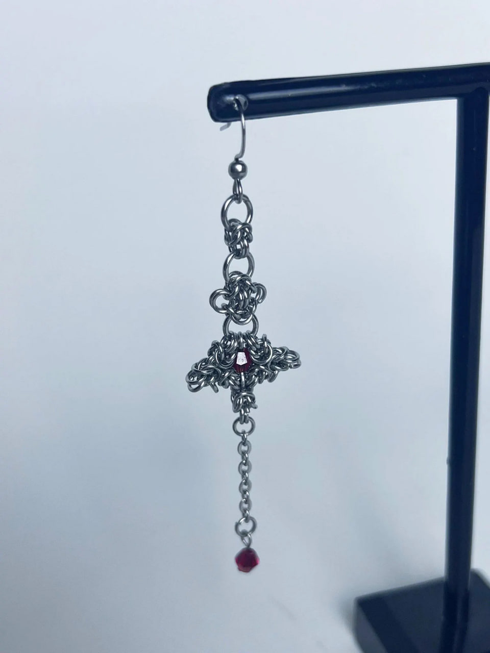 Boucles d'oreilles « Dark Fantasy » en cotte de mailles