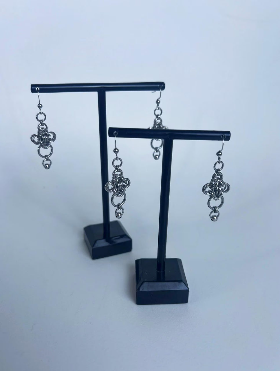 Boucles d'oreilles en cotte de maille - style alternatif et médiéval - Morgan